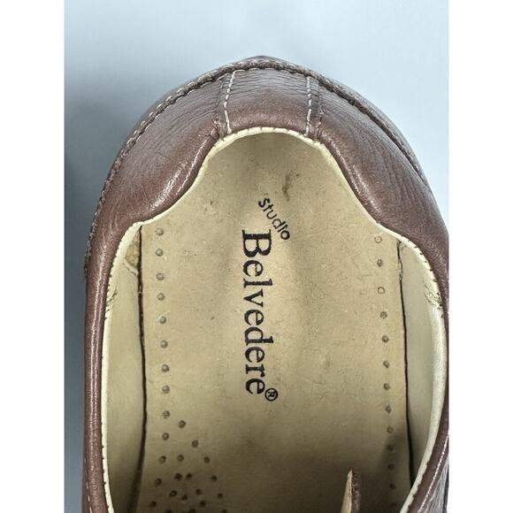 BELVEDERE Studio Bay Bridge Men’s 10EEE Brown Soft Pebble Leather Shoes Career main image 5